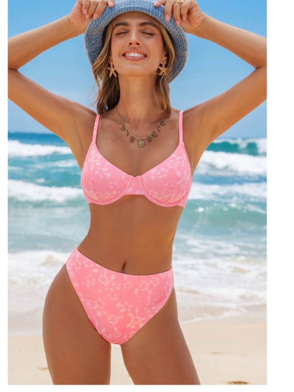 Cupshe Pink High Waist Bikini